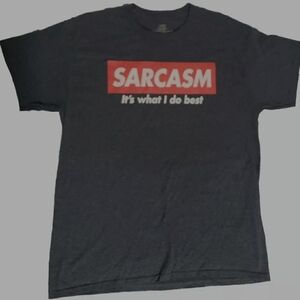 Sarcasm It's What I Do Best Men's T Shirt Graphic SS Grey Size Large (42/44)